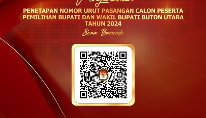 Pengumuman Nomor Urut Calon Peserta Pemilihan Bupati dan Wakil Bupati Tahun 2024